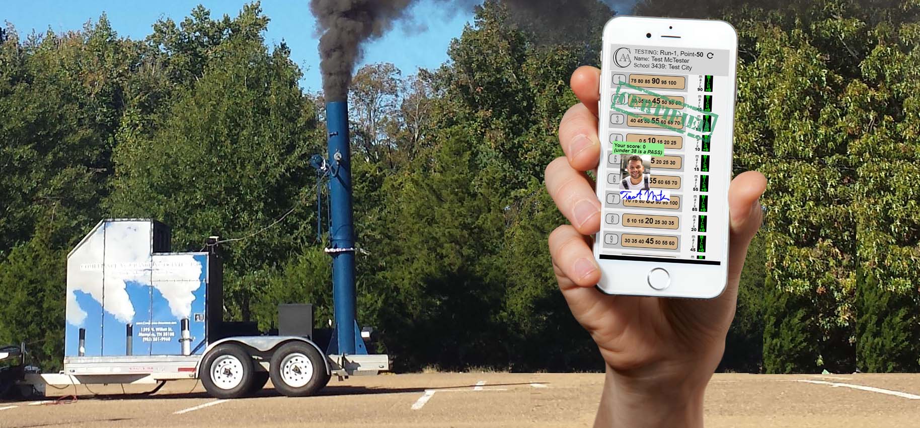 Smoke school certification on a mobile device