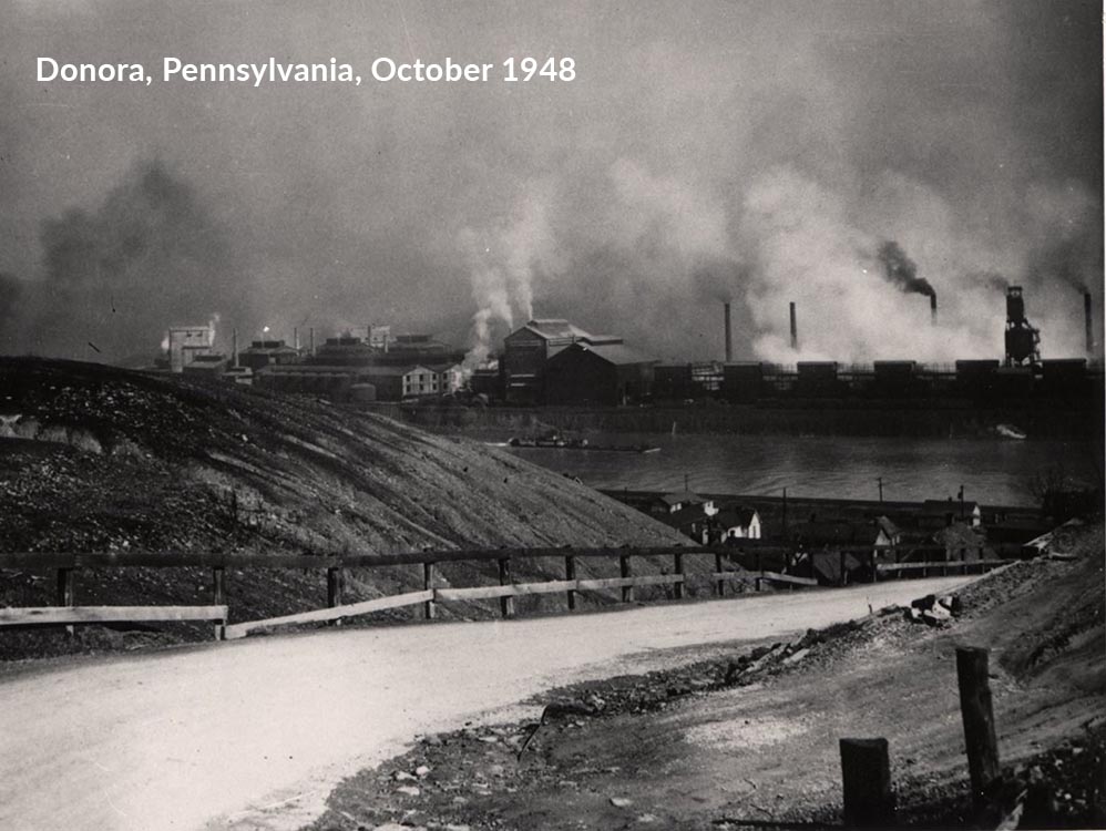 Air pollution crisis in Donora, PA in 1948