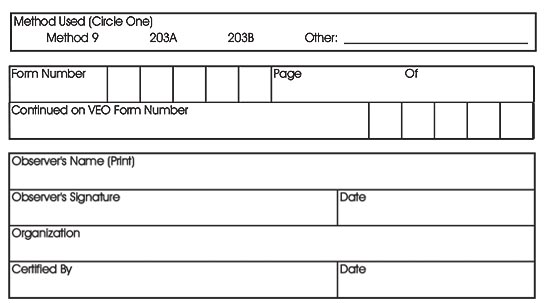 Visible emissions form company information