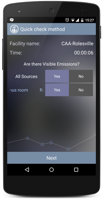 Do visible emission recordings with a mobile device.